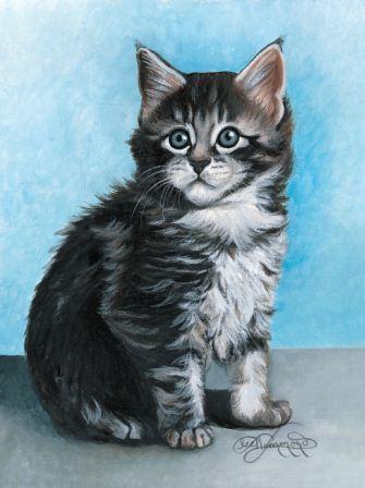 335x448 Using Acrylics, Learn How To Paint A Kitten - Kitten Painting