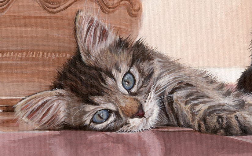 825x510 Two Kittens Painting True Image Fine Art - Kitten Painting
