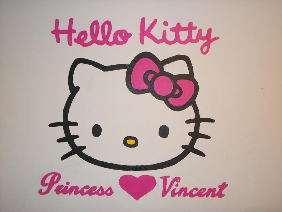 900x675 Hello Kitty Wall Painting By Urfavoritefatguy - Kitty Painting