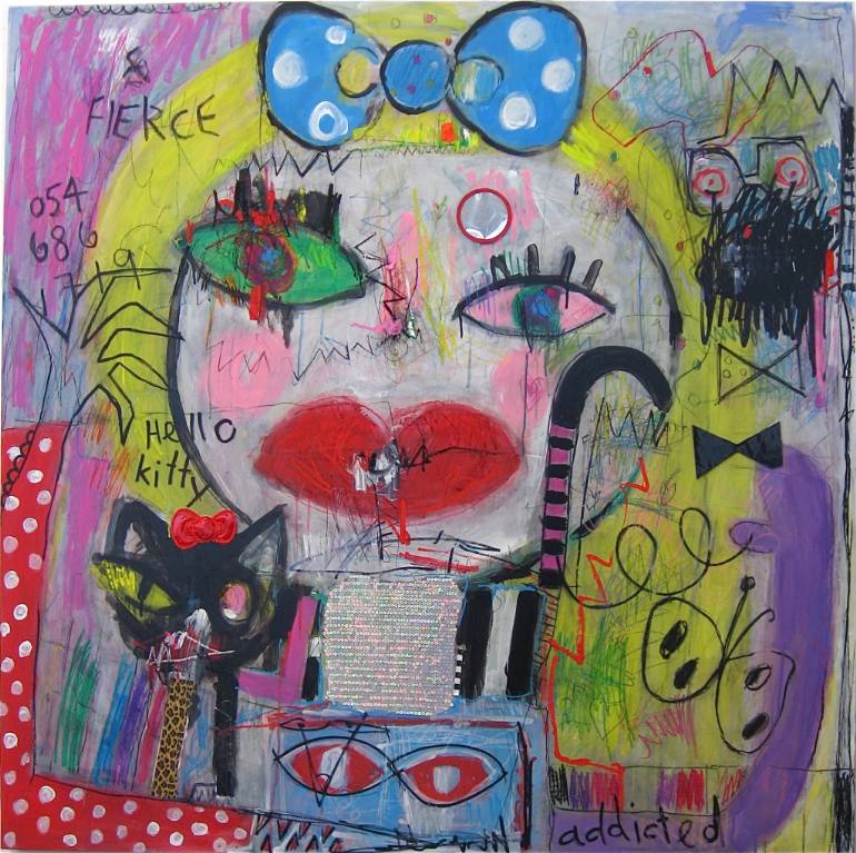 770x767 Saatchi Art Hello Kitty Painting By Batya Cavens - Kitty Painting