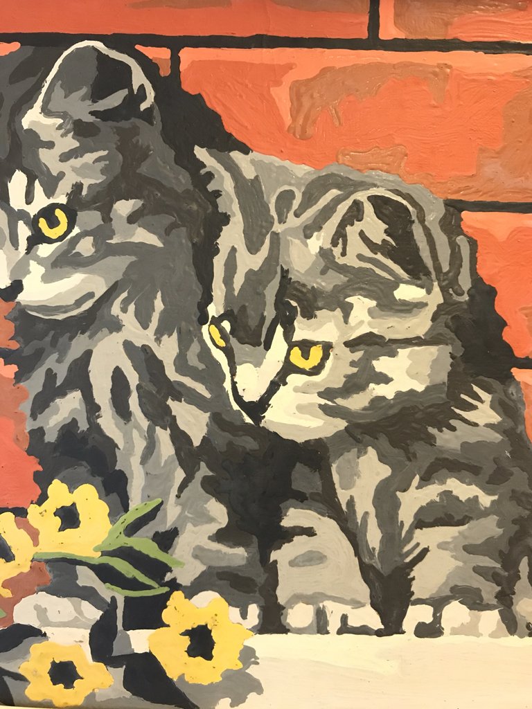 768x1024 Vintage Paint By Numbers - Kitty Painting