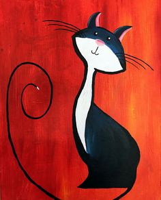 236x292 Tween Canvas Painting Party Grey Kitty Painting - Kitty Painting