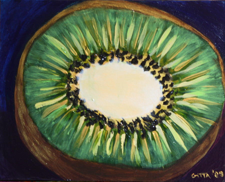 900x728 Little Kiwi Painting By Gitta Brewster - Kiwi Painting