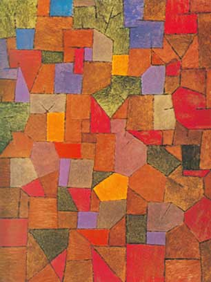 306x408 Mountain Village (Autumnal) - Klee Painting