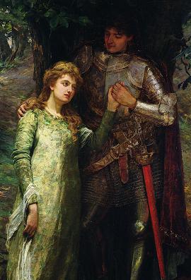 270x397 Lady And Knight - Kneeling Knight Painting