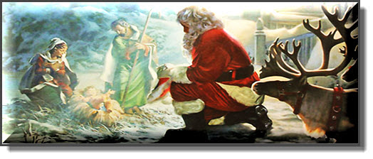 524x224 Santa's Christmas Prayer - Kneeling Santa Painting