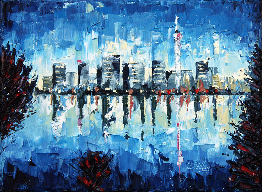 900x660 Across The Bay - Knife Oil Painting