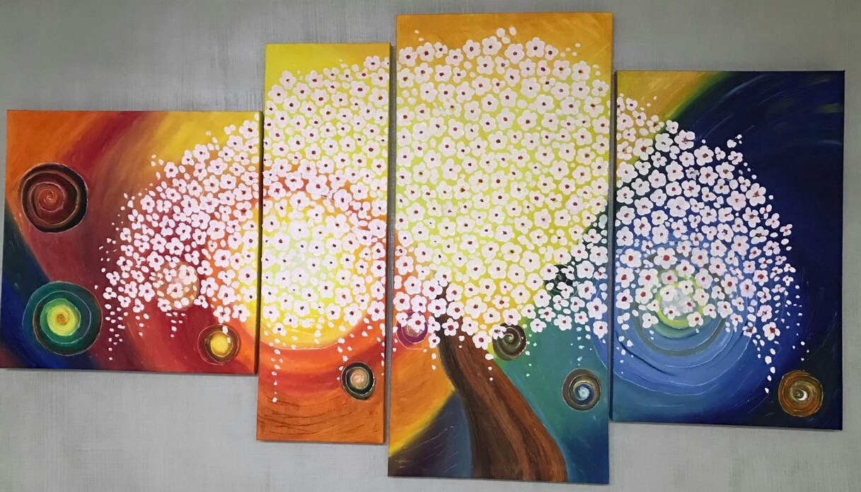 1217x696 Buy Abstract Palette Knife Painting For Leaving Room Handmade - Knife Painting