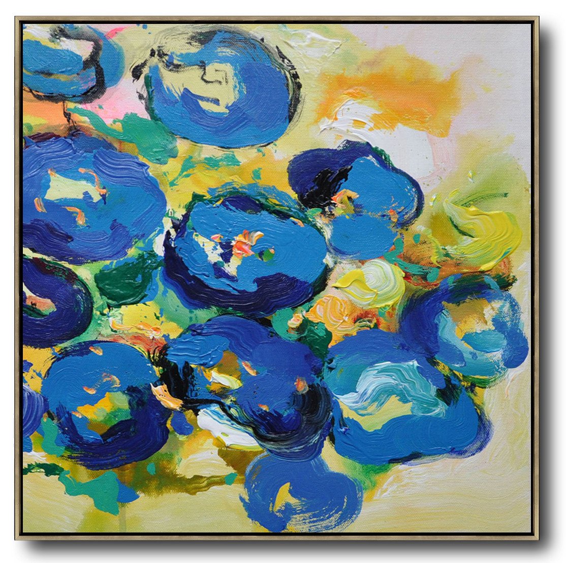 1114x1107 Hand Painted Oversized Palette Knife Painting Abstract Flower - Knife Painting Abstract