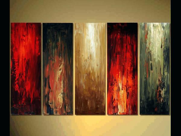 600x450 Terrific Abstract Palette Knife Painting The Five Large Painting - Knife Painting Abstract
