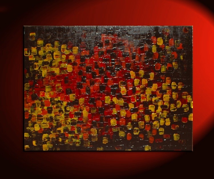 750x627 Art For Office Huge Textured Abstract Acrylic Painting Red Brown - Knife Painting Abstract
