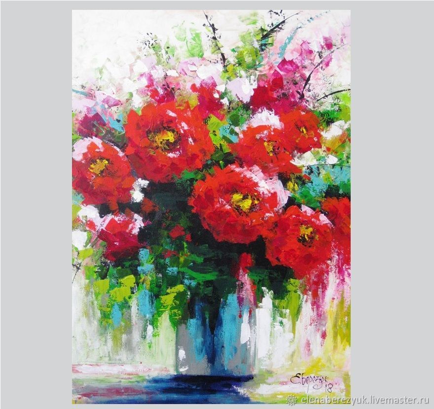 Knife Painting Flowers at PaintingValley.com | Explore collection of ...