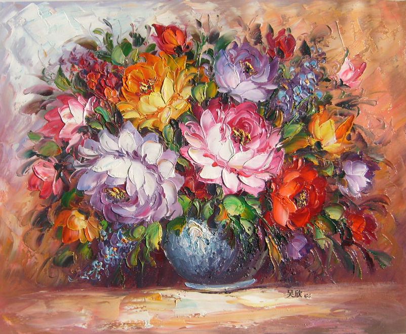 802x660 Abstract Flower Acrylic Painting - Knife Painting Flowers