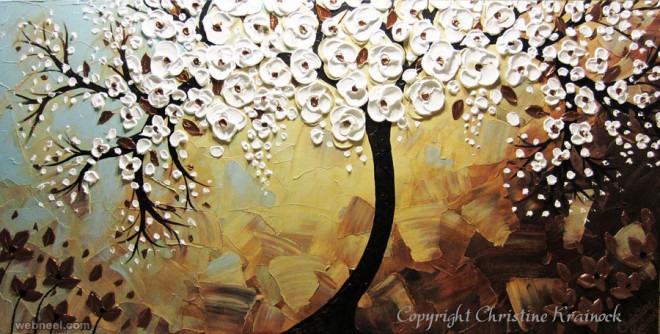 660x334 25 Beautiful Modern Textured Palette Knife Paintings By Christine - Knife Painting Flowers