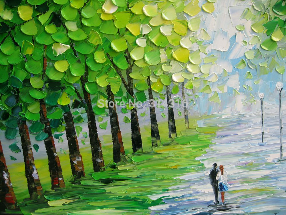 1000x750 Original Oil Painting,landscape Painting,palette Knife Painting - Knife Painting Landscape