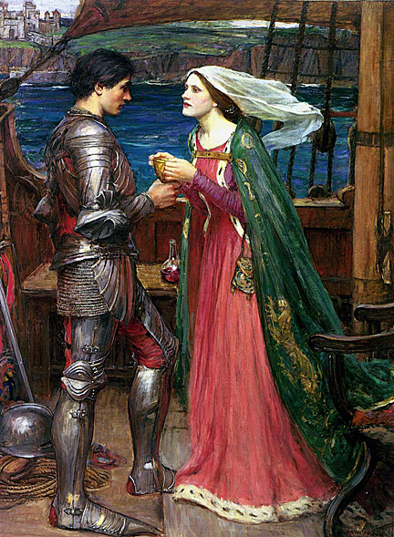 432x589 John William Waterhouse - Knight And Lady Painting