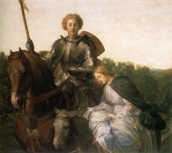 550x489 Una And The Red Cross Knight, C.1860 - Knight And Lady Painting