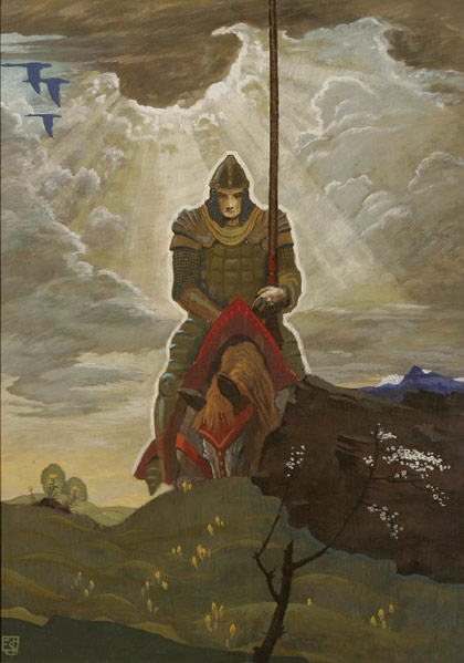 420x599 Painting History Art Nouveau Knight - Knight Painting