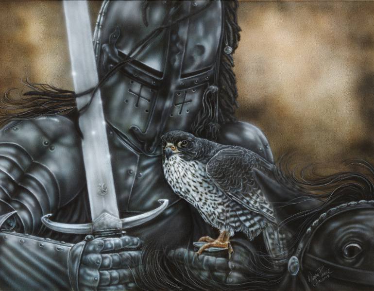 770x599 Saatchi Art Black Knight Painting By Wayne Pruse - Knight Painting