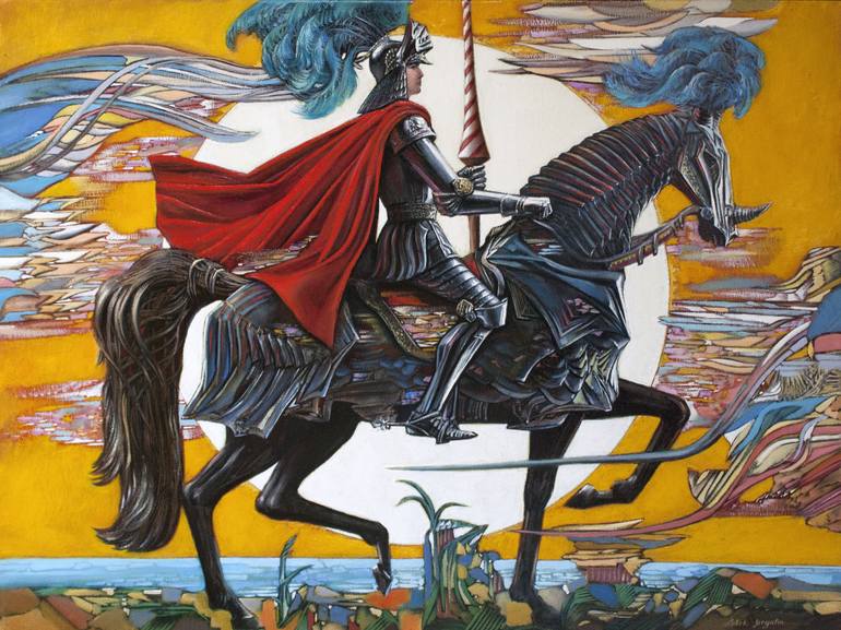 770x577 Saatchi Art Knight Painting By Aibek Begalin - Knight Painting