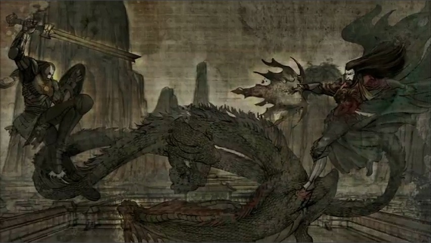 852x482 Image - Knight Vs Dragon Painting