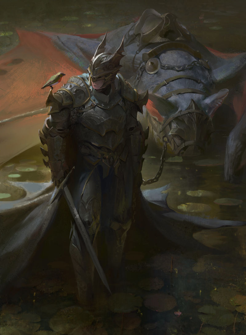 800x1090 Instead Of A Batmobile, Medieval Knight Batman Rides A Giant - Knight Vs Dragon Painting