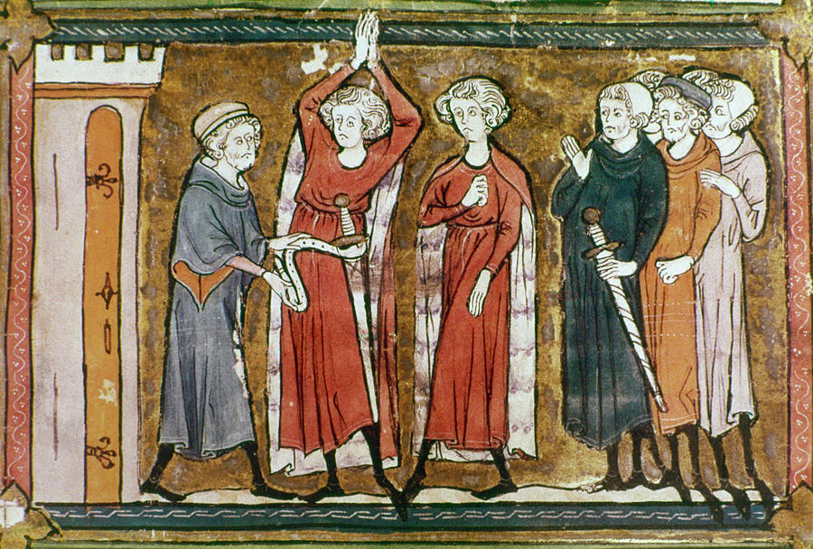 900x608 Knighthood Ceremony Painting By Granger - Knighting Painting