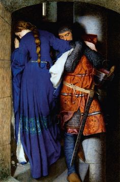 236x356 Lady Queen Knighting Knight Antique Painting Postcard Knight - Knighting Painting