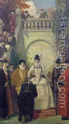 224x400 Queen Elizabeth I Knighting Sir John Young On The Steps Of His - Knighting Painting