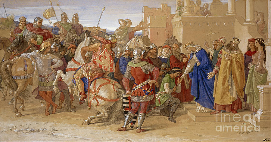 900x473 The Knights Of The Round Table About To Depart Painting By - Knights Of The Round Table Painting