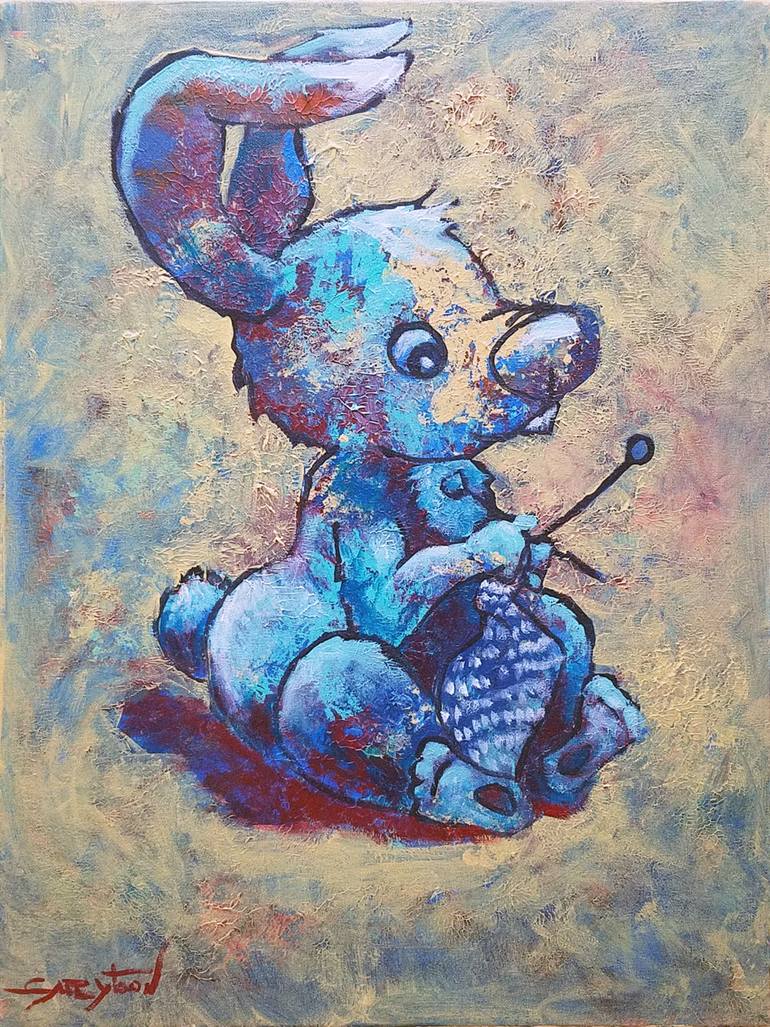 770x1027 Saatchi Art Knitting Painting By Gabriella Delamater - Knitting Painting