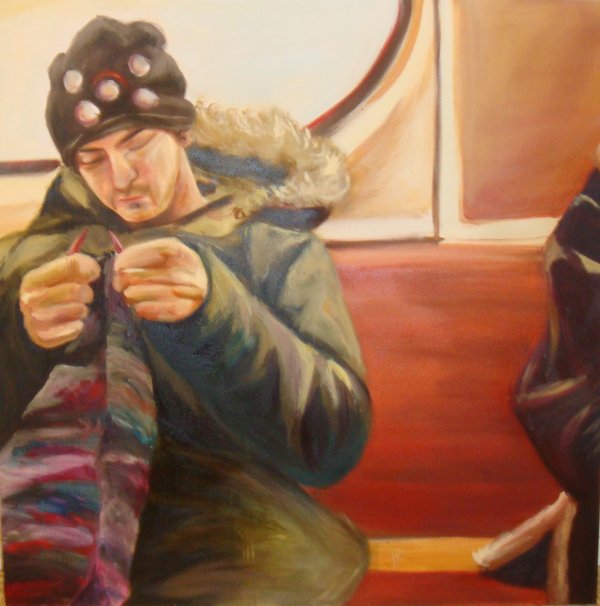 600x606 Subway Knitting By Mssquid - Knitting Painting