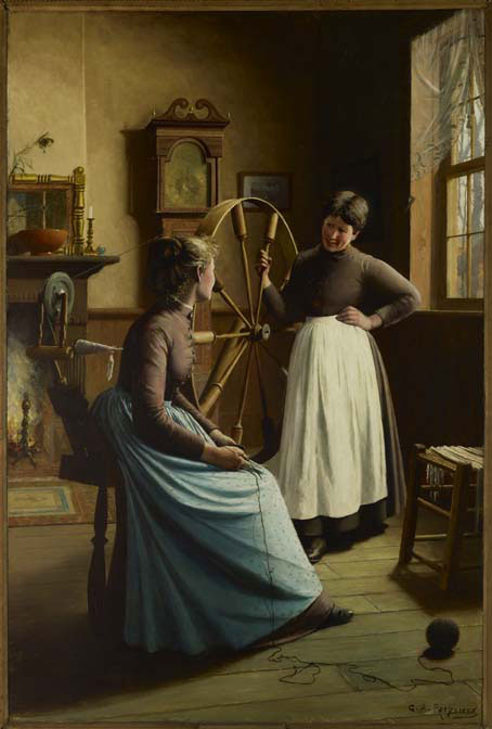 454x672 The Knitting Needle And The Damage Done Paintings Of Knitters - Knitting Painting