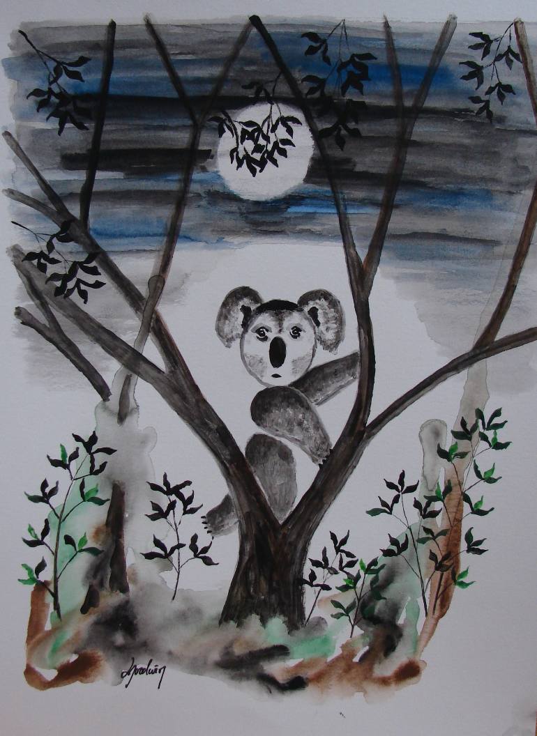 770x1056 Saatchi Art Starlight Koala Bear Painting By Daniel Goodwin - Koala Bear Painting
