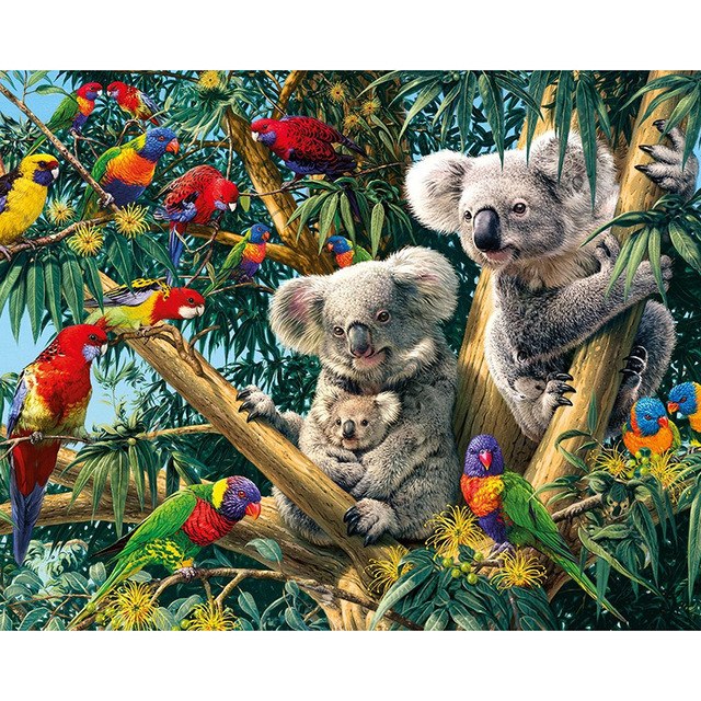 640x640 Diy Diamond Painting Cross Stitch Kits Full Diamond Embroidery - Koala Bear Painting