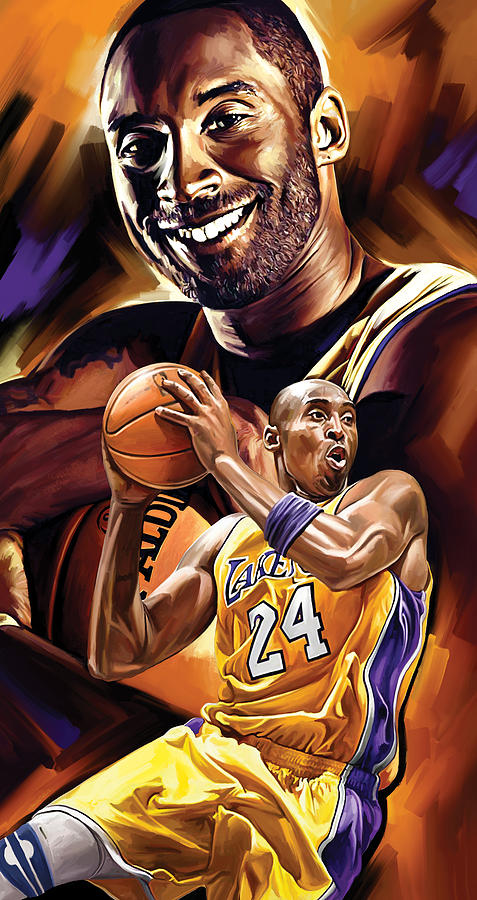 477x900 Kobe Bryantrtwork 2 Painting By Sheraz - Kobe Bryant Canvas Painting