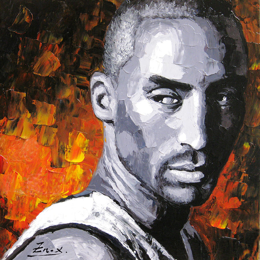 900x900 Original Palette Knife Painting Kobe Bryant Painting By Enxu Zhou - Kobe Bryant Canvas Painting