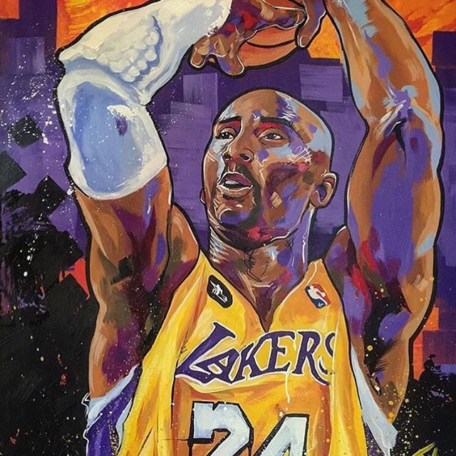 Kobe Bryant Canvas Painting at PaintingValley.com | Explore collection ...