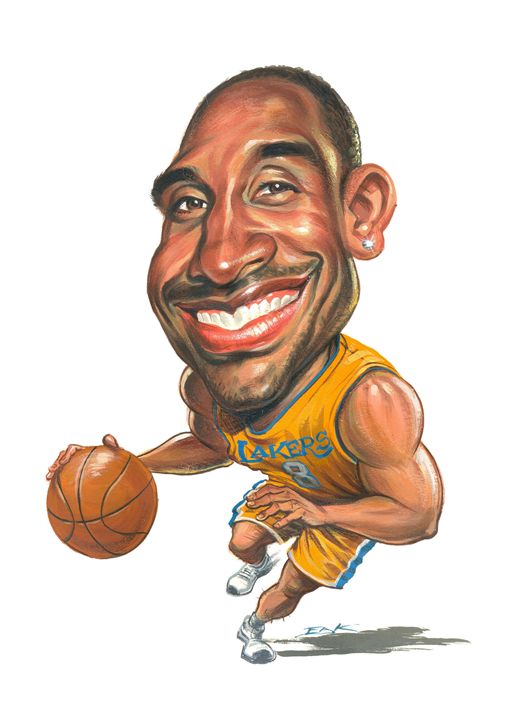 515x720 Caricature Of Kobe Bryant - Kobe Bryant Painting
