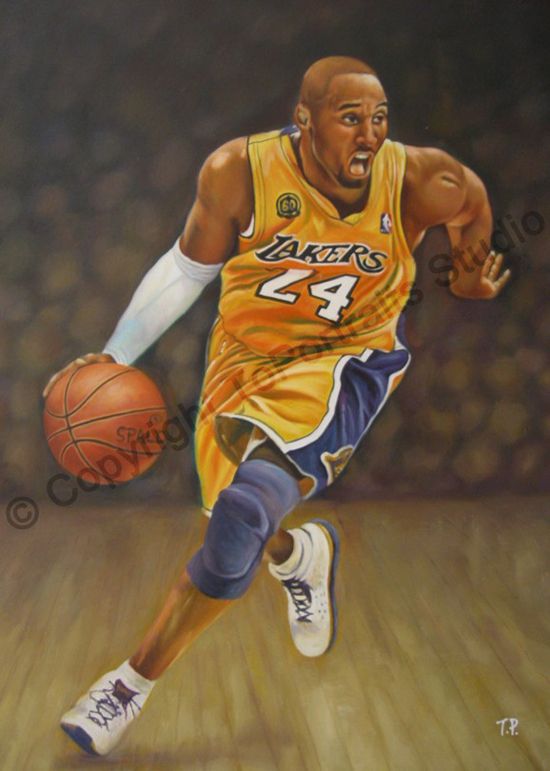 550x771 Kobe Bryant, Los Angeles Lakers - Kobe Bryant Painting