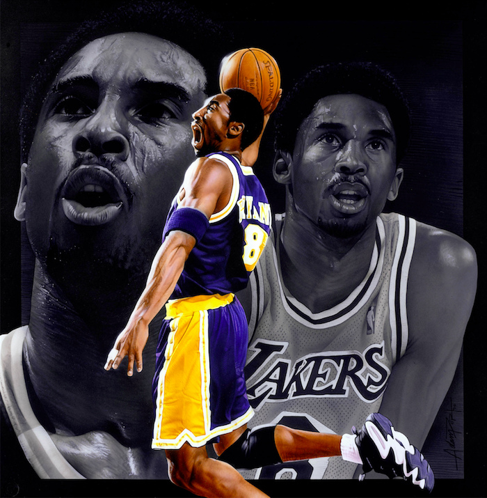 700x715 Kobe Bryant Basketball Painting Kobe Bryant Basketball - Kobe Painting