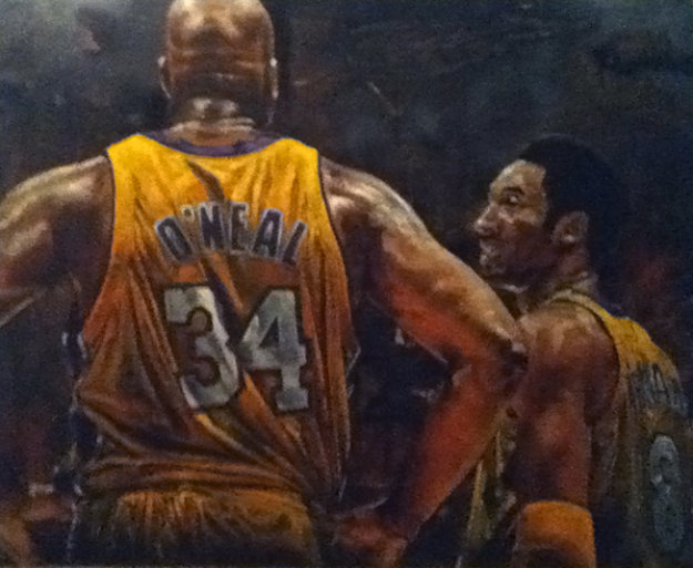625x513 Shaq And Kobe 48x60 By Stephen Holland - Kobe Painting