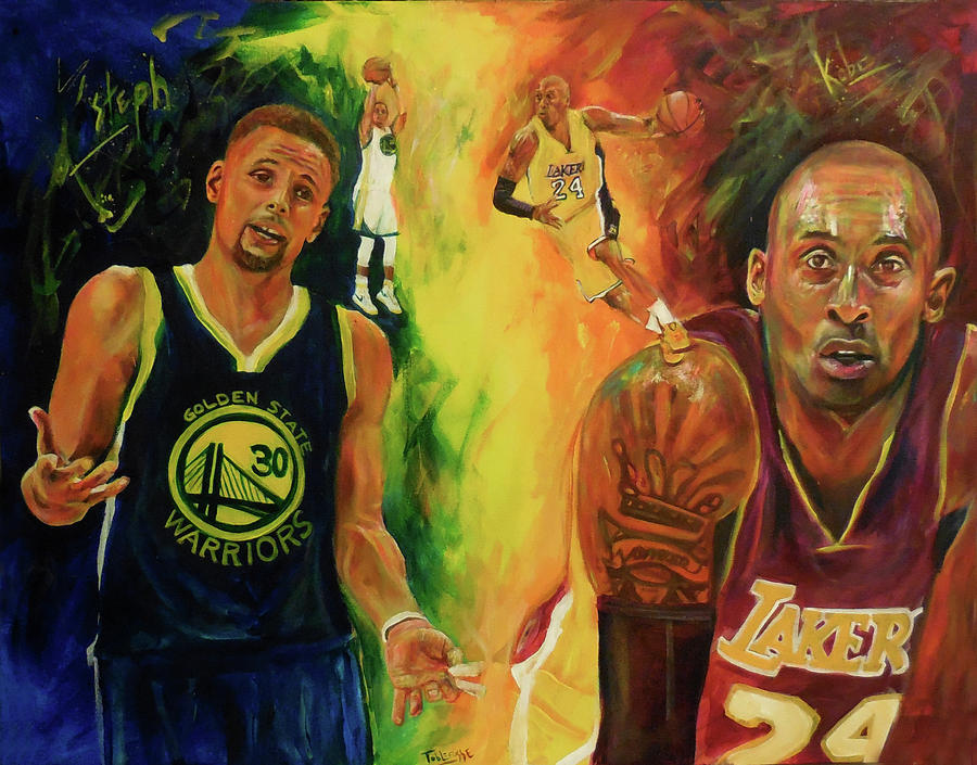 900x705 Kobe And Steph Painting By Toblerusse - Kobe Painting