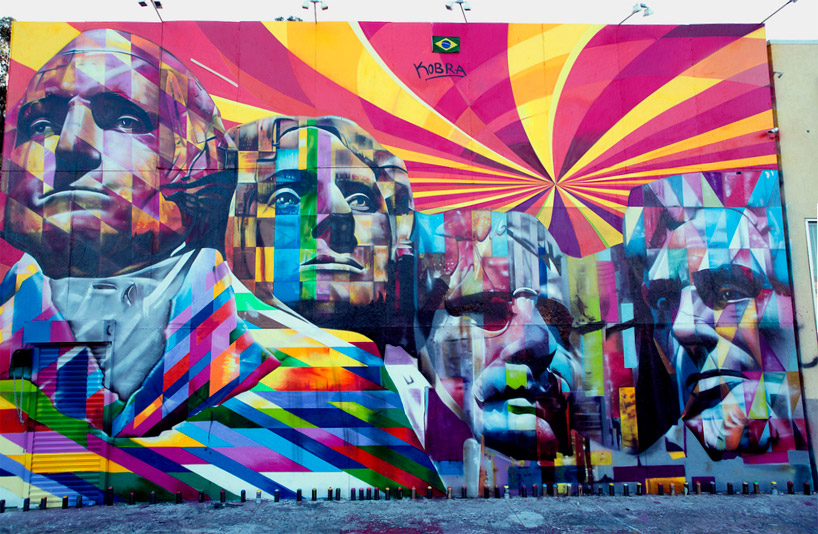 818x534 Eduardo Kobra Mount Rushmore Mural In L.a. - Kobra Painting