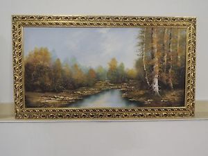 300x225 Koenig Oil On Canvas Painting Signed Wood Frame Gold Plated 45x25 - Koenig Painting