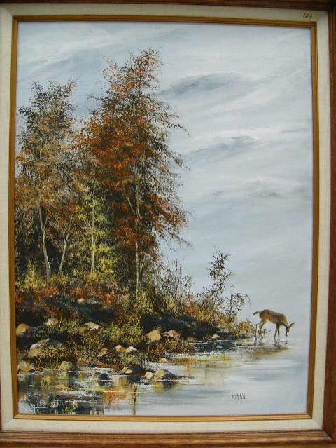 480x639 Original Acrylic Painting By Al Koenig From Hudson, Oh Of Deer - Koenig Painting