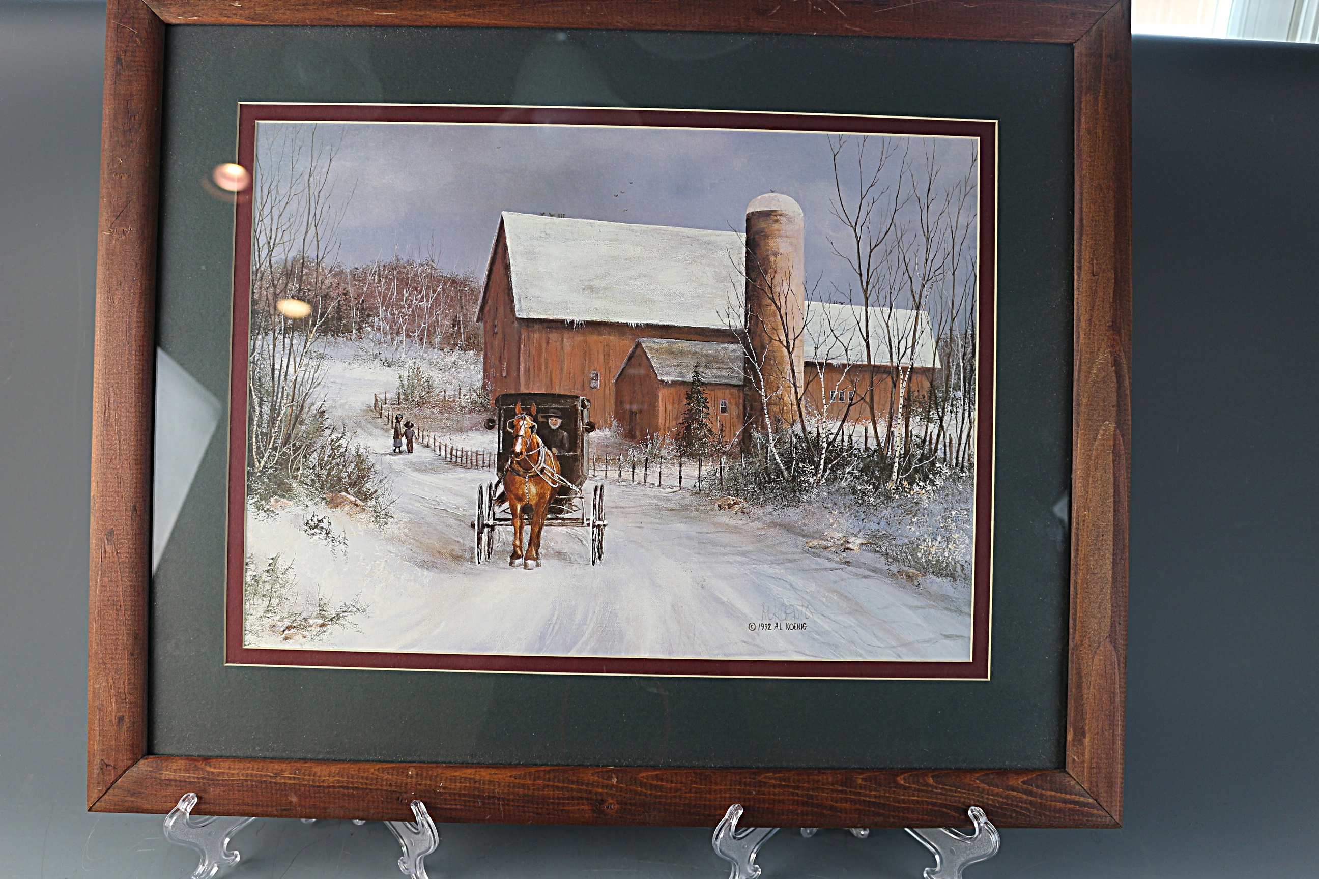 2592x1728 Signed Framed Amish Print By Artist Al Koenig 1992 Ebth - Koenig Painting