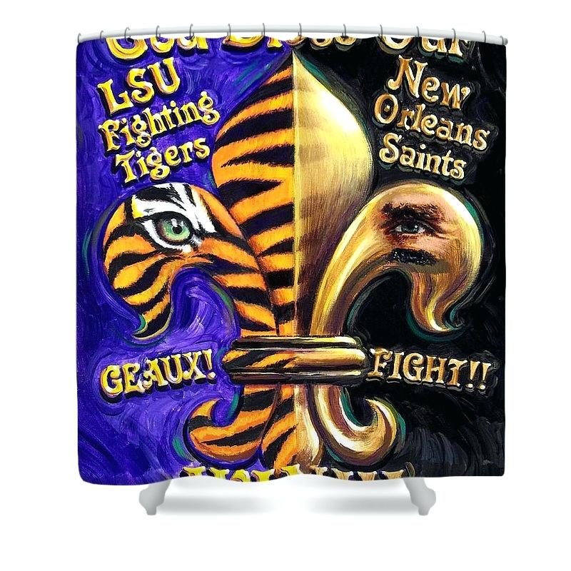800x800 Shower Curtains Saints Shower Curtain God Bless Our Tigers - Kohls Painting