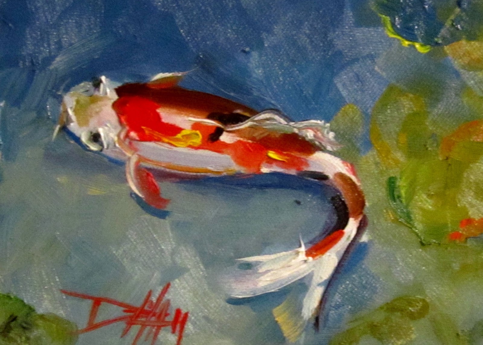 1600x1142 Koi, Fish Art In The Studio With Delilah - Koi Fish Oil Painting