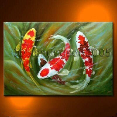 400x400 Original Koi Fish Oil Painting Canvas Oil Painting For Sale - Koi Fish Oil Painting